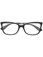 Dolce & Gabbana Eyewear - Square Frame Glasses - Women - Acetate/metal (other) - 52, Black, Acetate/metal (other)
