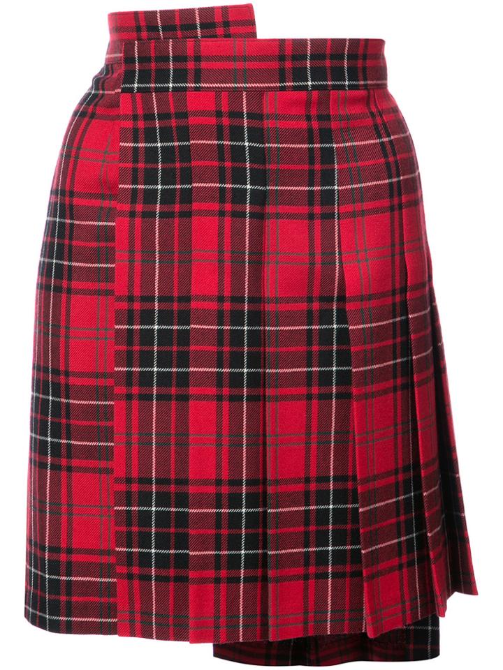 Junya Watanabe Comme Des Garçons Asymmetric Checked Skirt - Red