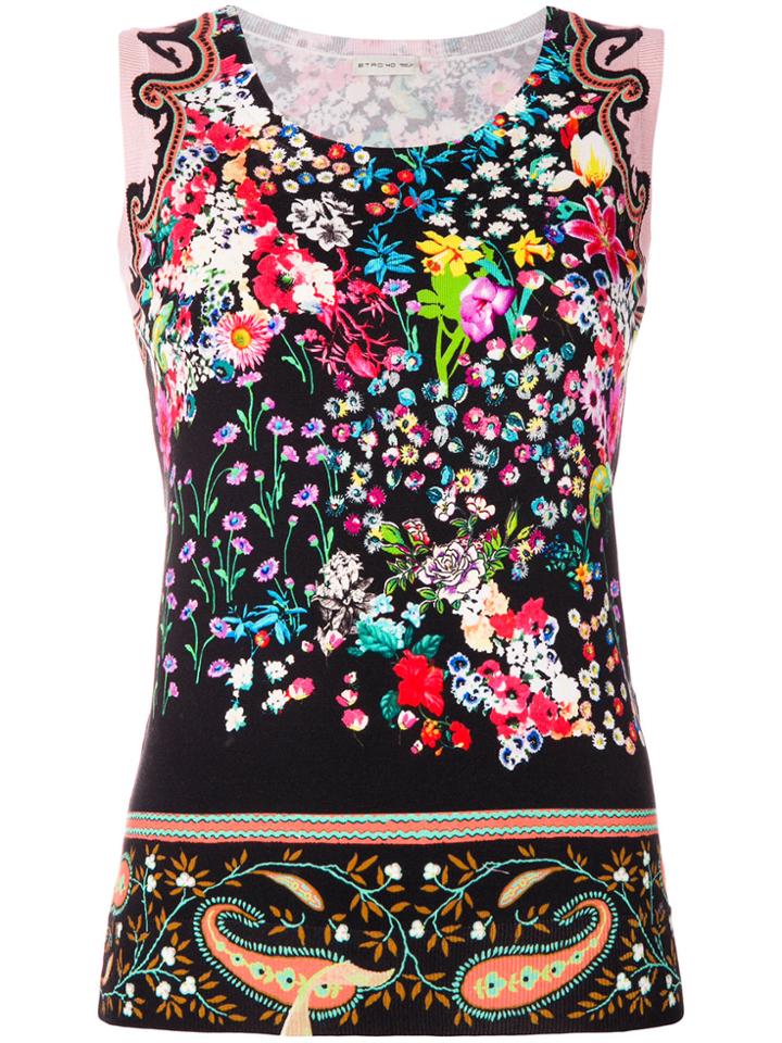 Etro Floral Vest - Black