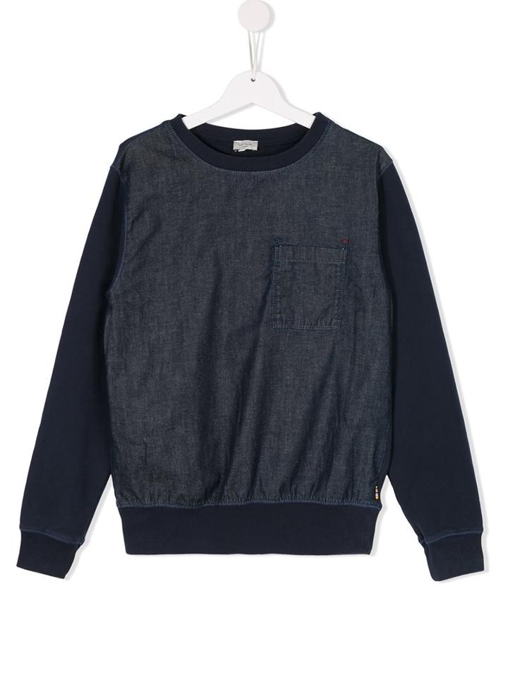 Paul Smith Junior Denim Front Sweatshirt, Boy's, Size: 14 Yrs, Blue