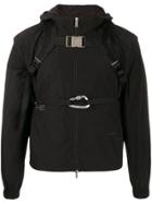 Heliot Emil Bucked Straps Hooded Jacket - Black