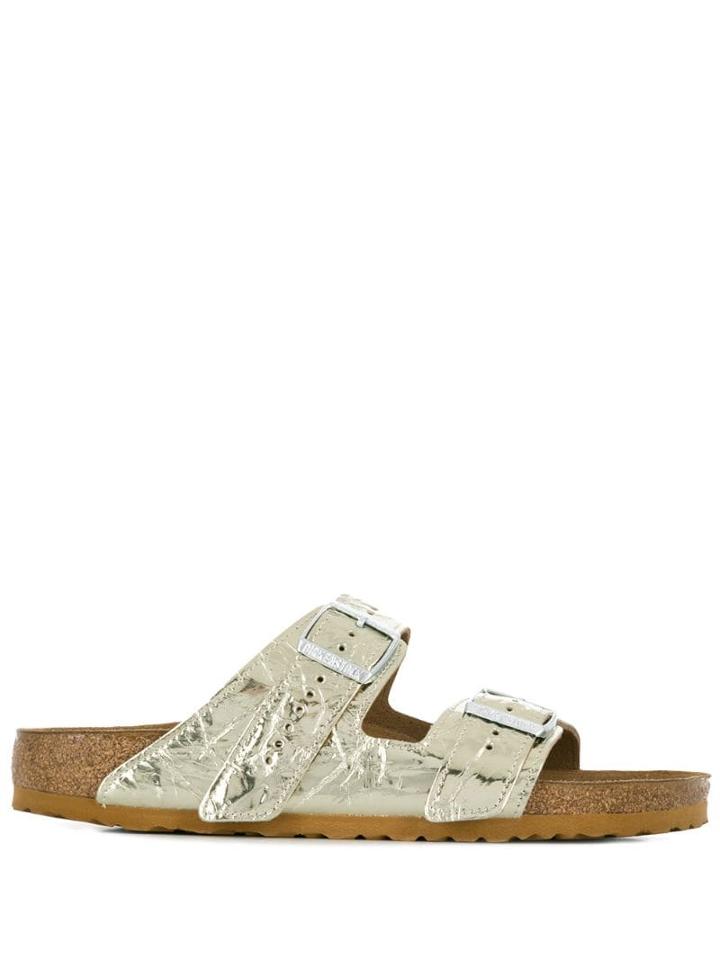 Rick Owens Crinkle Effect Metallic-tone Sandals - Gold