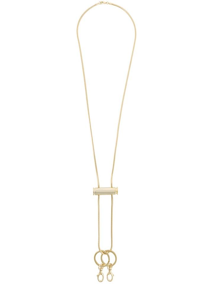 Mm6 Maison Margiela Double Keychain Charm Necklace, Women's, Metallic