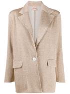 Nude Metallic Knit Blazer - Neutrals