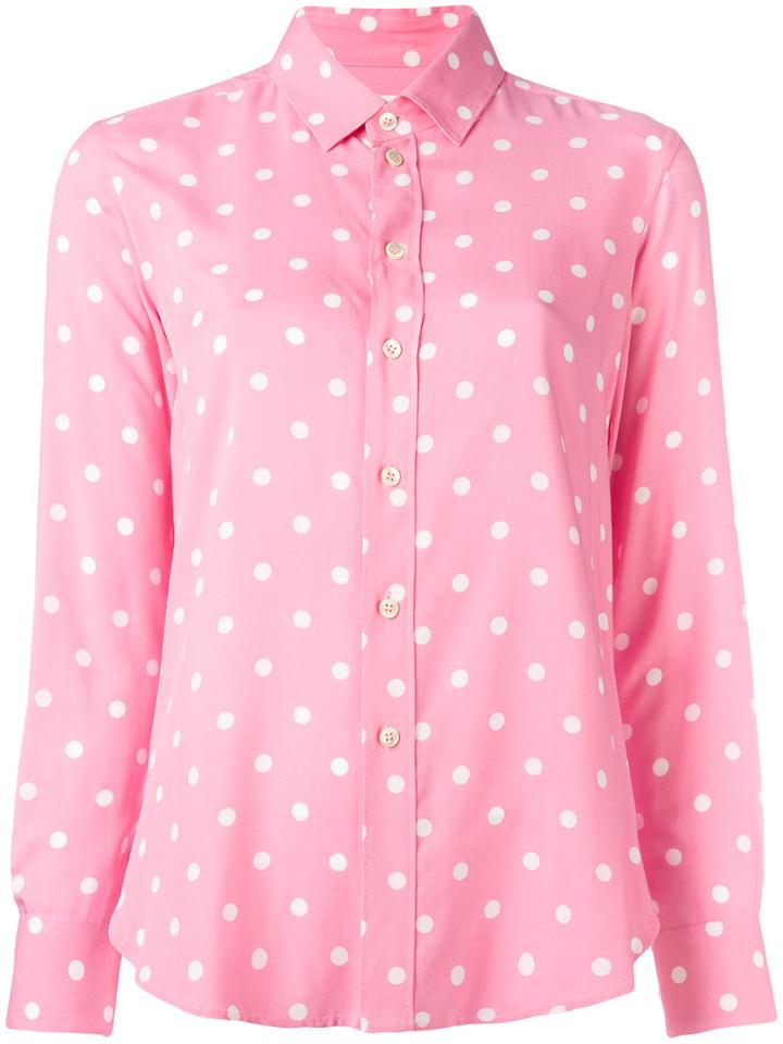 Saint Laurent Polka-dot Shirt, Women's, Size: 38, Pink/purple, Viscose