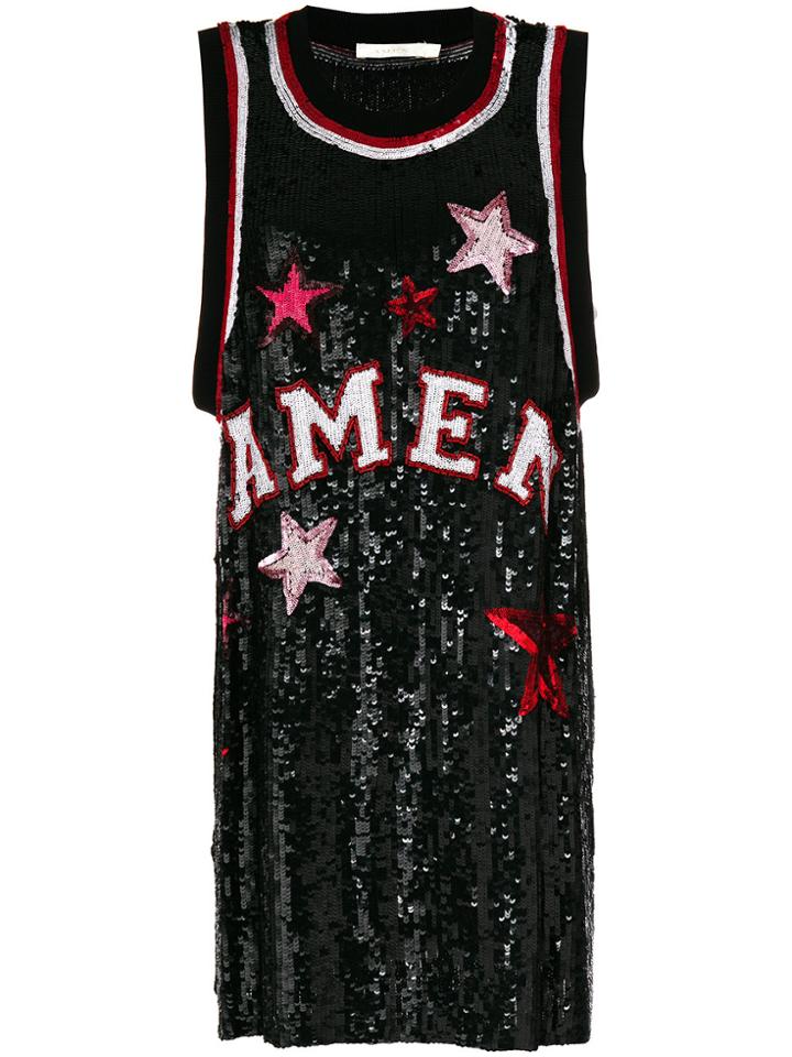 Amen Sequin Logo Tank Top - Black