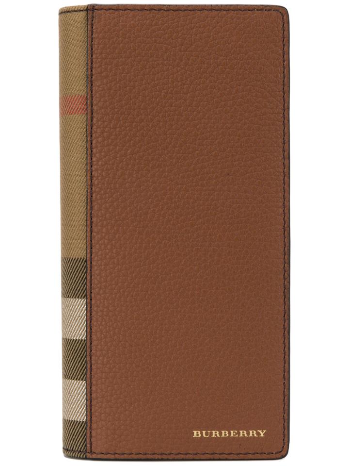 Burberry Checked Detail Long Wallet - Brown