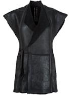 Rick Owens Tie Waist Gilet, Women's, Size: 44, Black, Sheep Skin/shearling