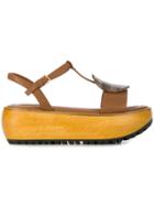 Marni Resin Plaque Platform Sandals - Brown
