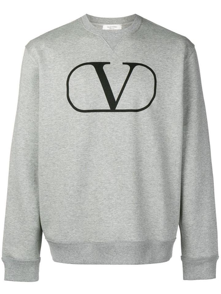 Valentino Vlogo Crew Neck Sweatshirt - Grey