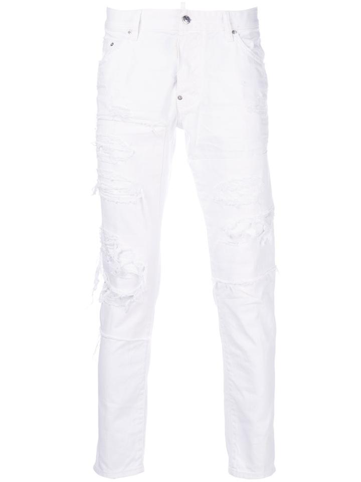 Dsquared2 - Distressed Skater Jeans - Men - Cotton - 50, White, Cotton