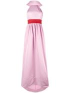 Rosie Assoulin Contrast Belted Gown - Pink & Purple