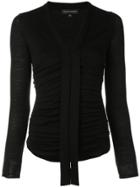 Narciso Rodriguez Ruched Long-sleeve Top - Black