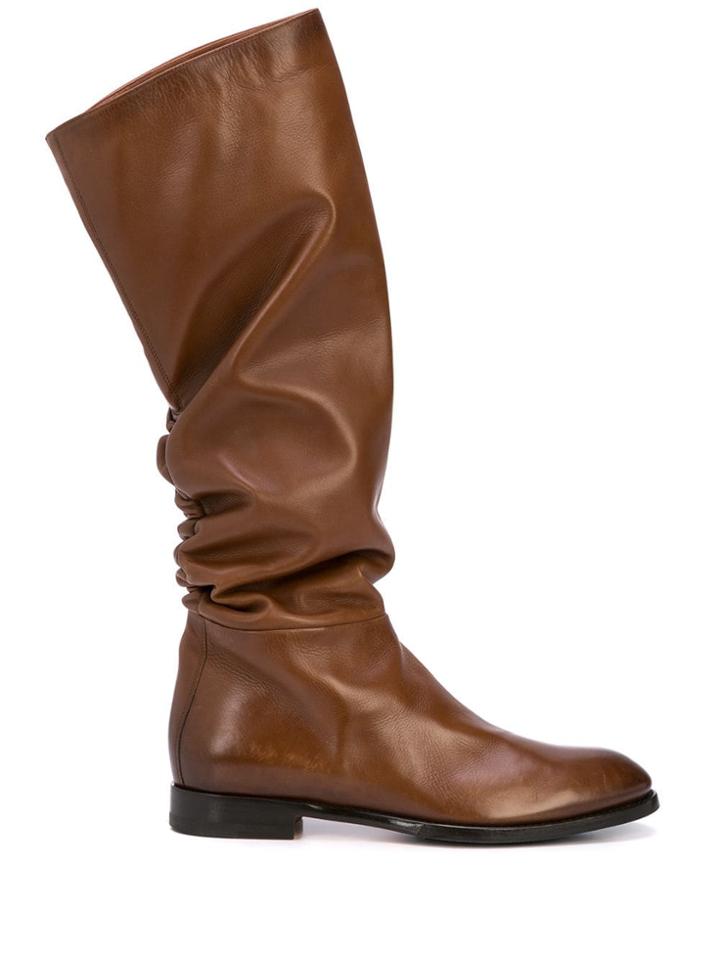 Santoni Ruched Knee-length Boots - Brown
