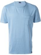 Drumohr Chest Pocket T-shirt, Men's, Size: 50, Blue, Linen/flax/cotton/spandex/elastane