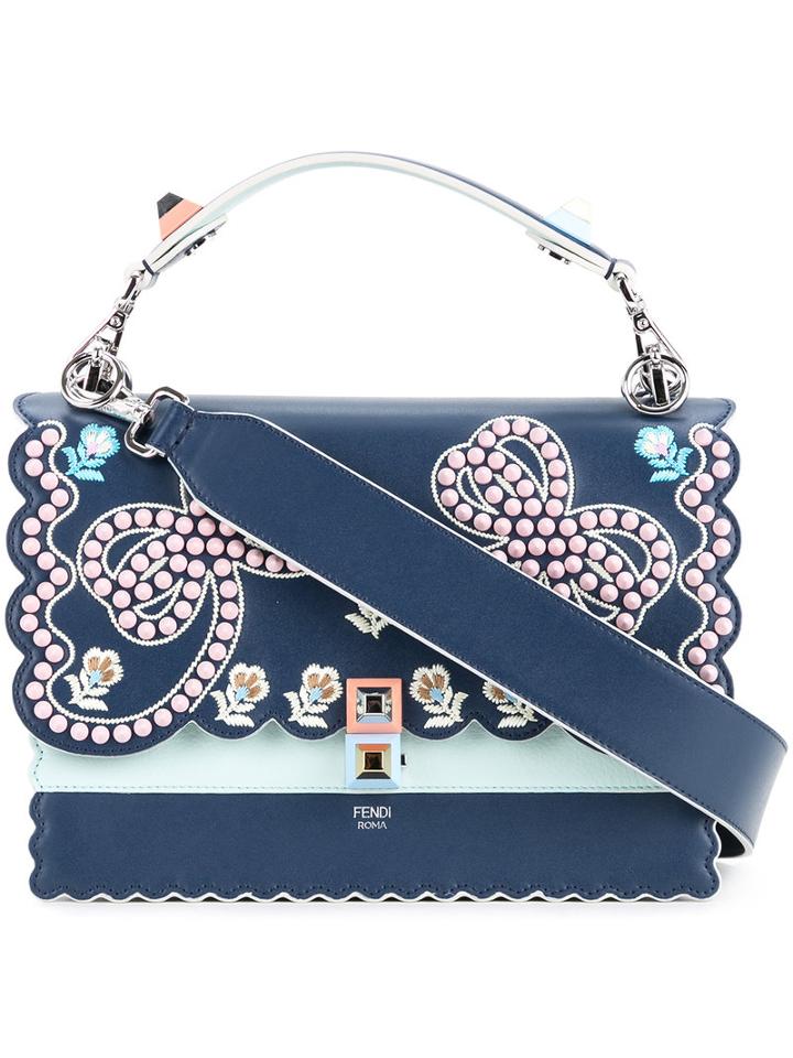 Fendi - Kan I Shoulder Bag - Women - Calf Leather - One Size, Blue, Calf Leather
