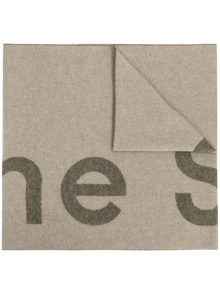 Acne Studios Toronty Logo Scarf - Green