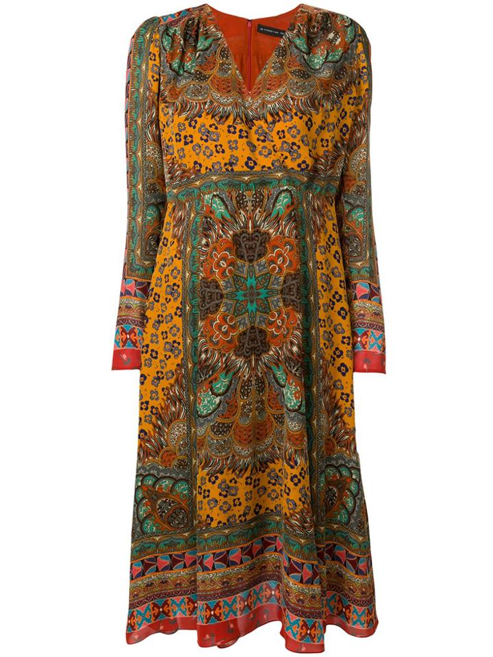 Etro Nouveau Western Print Dress - Yellow & Orange