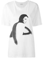 Woman Print T-shirt - Women - Cotton - M, White, Cotton, Saint Laurent