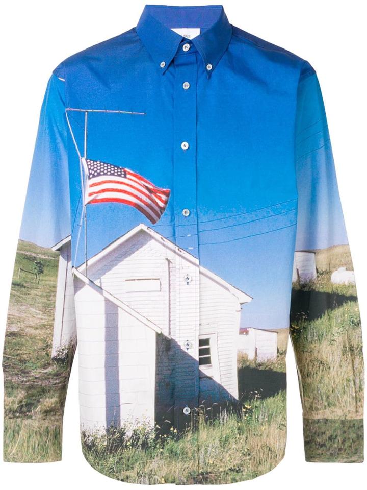 Calvin Klein Jeans Est. 1978 Printed Button Down Shirt - Blue