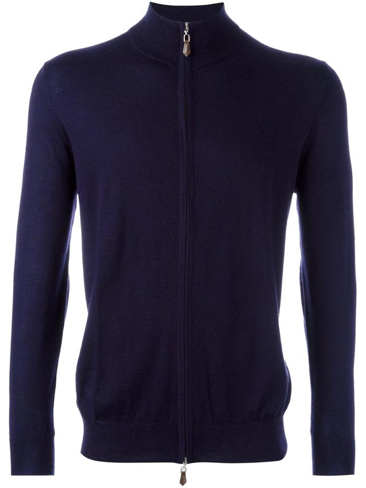 N.peal 'the Hyde Fg' Cardigan, Men's, Size: Large, Blue, Silk/cashmere