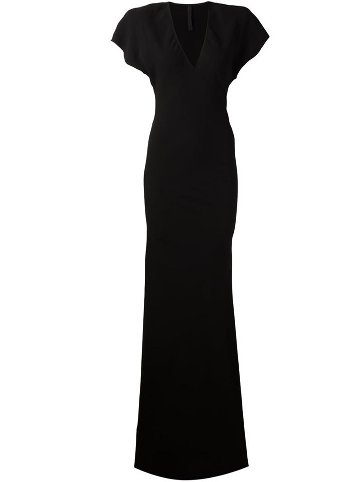 Gareth Pugh Long Shoulder Pad Dress, Women's, Size: 42, Black, Polyester