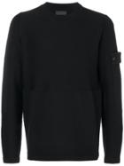 Stone Island Patch Sleeve Jumper - Black