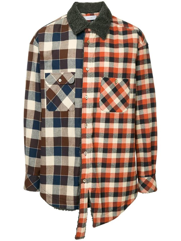 Facetasm Plaid Mix Collared Shirt - Multicolour