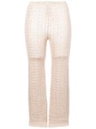 Alberta Ferretti Cropped Knitted Trousers - Neutrals