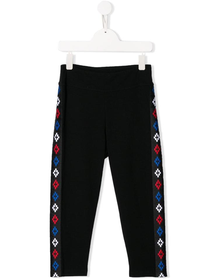 Marcelo Burlon County Of Milan Kids Logo Strip Casual Trousers - Black