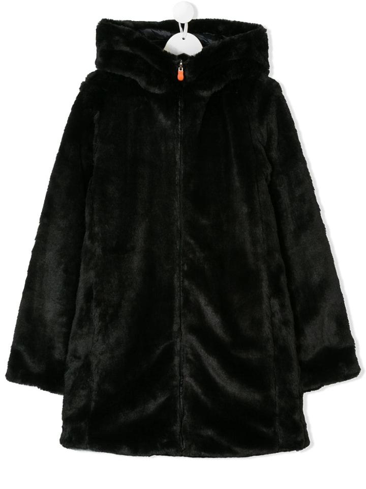Save The Duck Reversible Faux Fur Coat - Black