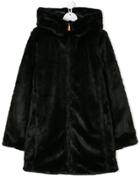 Save The Duck Reversible Faux Fur Coat - Black