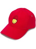 Ami Paris Cap With Smiley Patch - Red