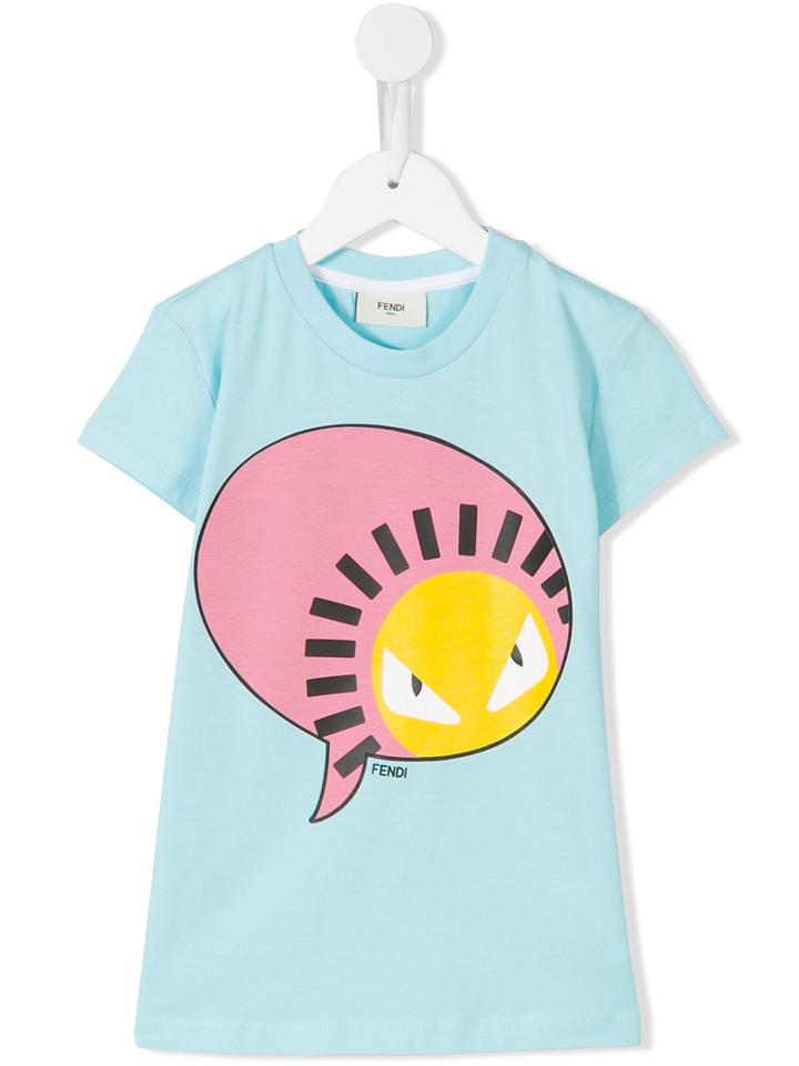 Fendi Kids Printed Top, Girl's, Size: 6 Yrs, Blue
