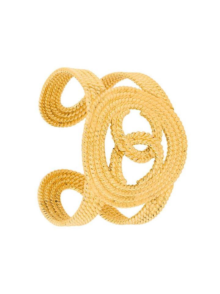Cc Logo Cuff, Women's, Metallic, Chanel Vintage