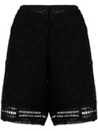 See By Chloé Crochet High Waist Shorts - Black
