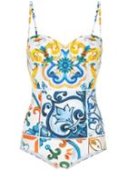 Dolce & Gabbana Majolica Printed Swimsuit - Multicolour
