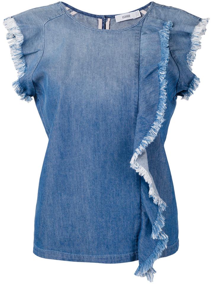 Closed - Frayed Denim Top - Women - Cotton - Xs, Blue, Cotton