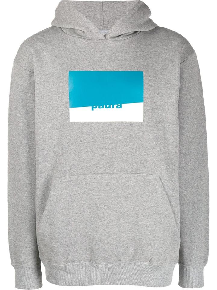 Paura Logo Patch Hoodie - Grey