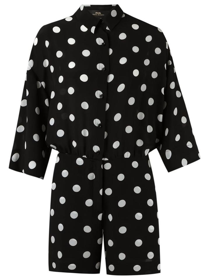 Andrea Marques Printed Playsuit, Women's, Size: 38, Black, Silk