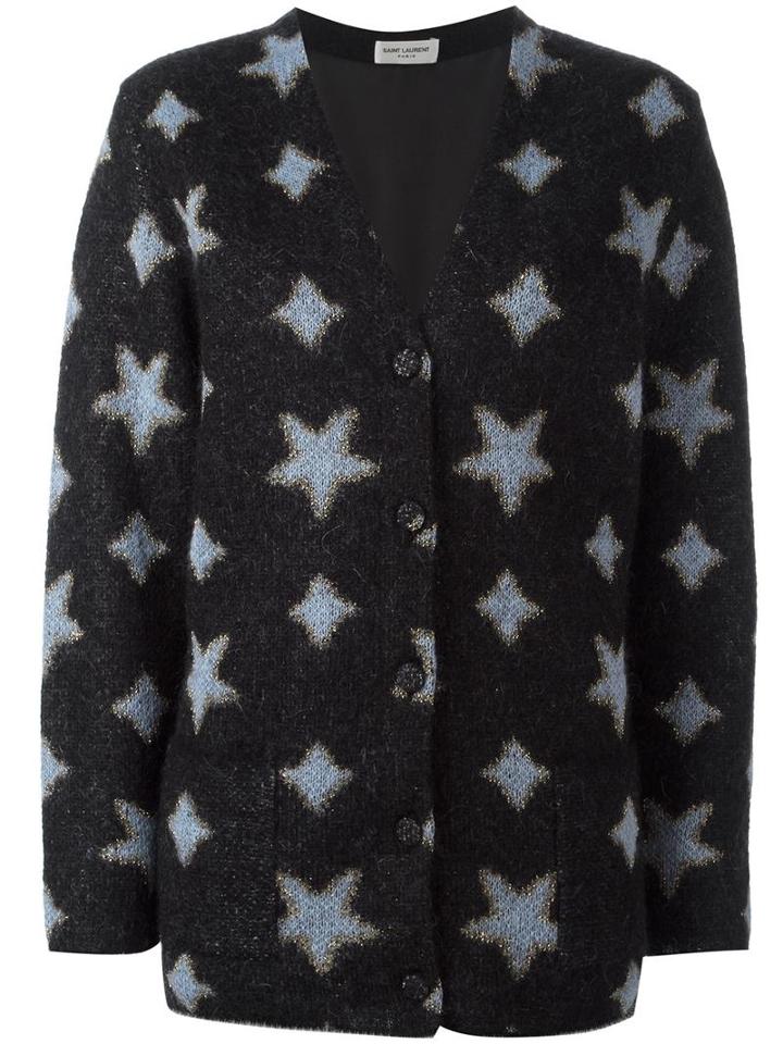 Saint Laurent Oversized Knitted Cardigan, Women's, Size: Xs, Black, Silk/nylon/polyester/wool