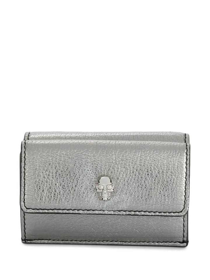 Alexander Mcqueen Skull Mini Folding Wallet - Grey