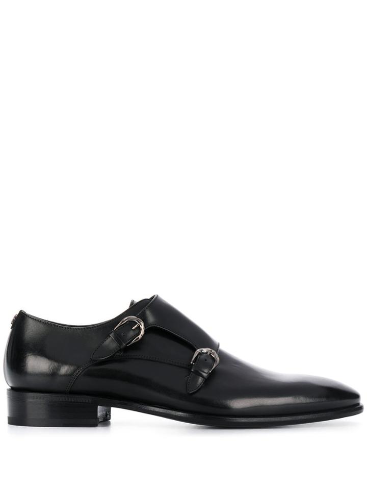 Roberto Cavalli Almond Toe Monk Shoes - Black
