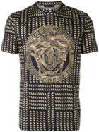Versace Tribal Medusa Print T-shirt, Men's, Size: Medium, Black, Cotton