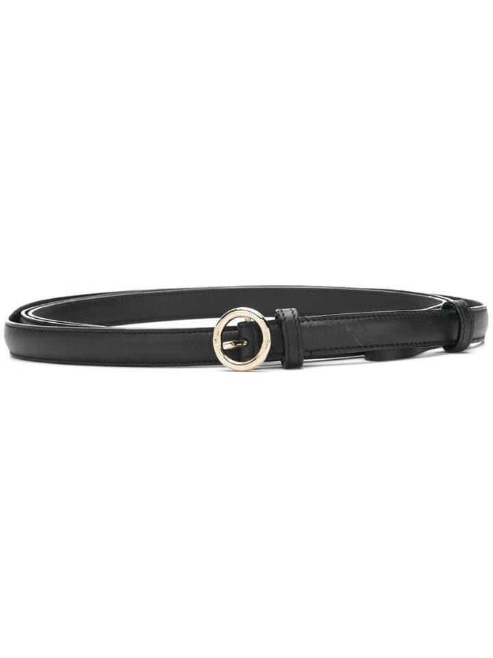 Nina Ricci Slim Circle Buckle Belt - Black