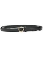 Nina Ricci Slim Circle Buckle Belt - Black