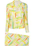 Versace Vintage Graffiti Print Skirt Suit - Multicolour