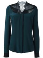 Emanuel Ungaro - Lace Panel Blouse - Women - Silk/polyamide/viscose - 44, Green, Silk/polyamide/viscose