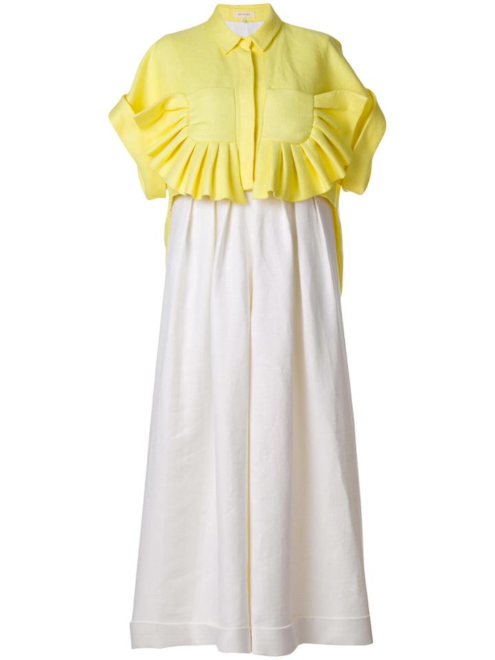 Delpozo Tailored Frill Jumpsuit - Yellow & Orange