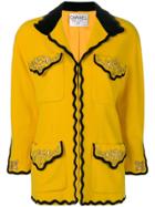 Chanel Vintage 1980's Embroidered Details Jacket - Yellow